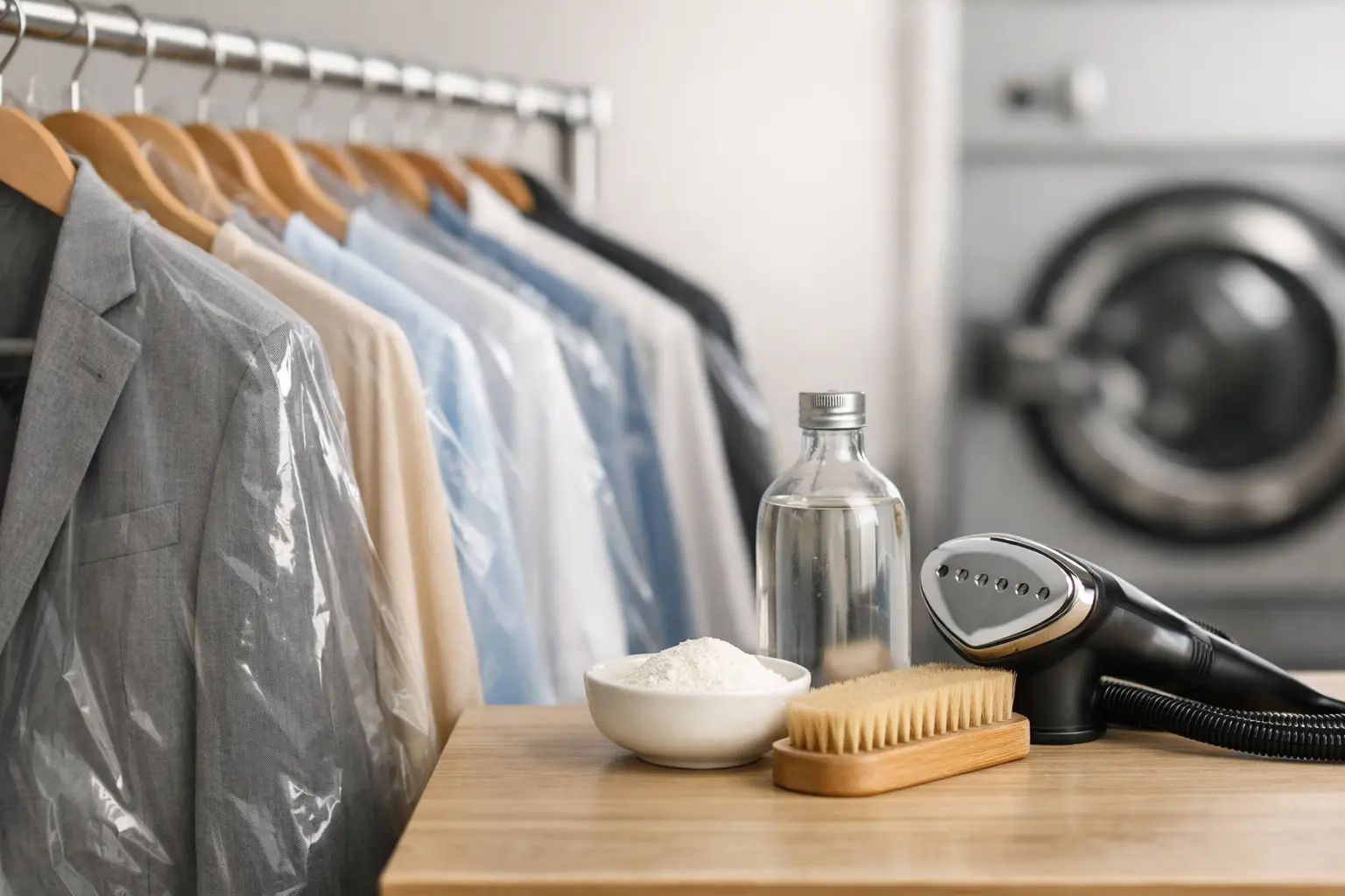 Professional dry cleaning for suits, coats and delicate garments