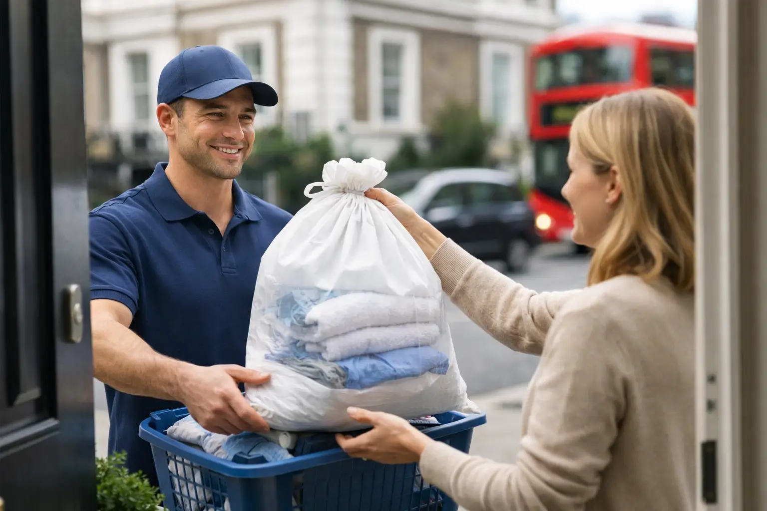 Door to door laundry collection and delivery in London