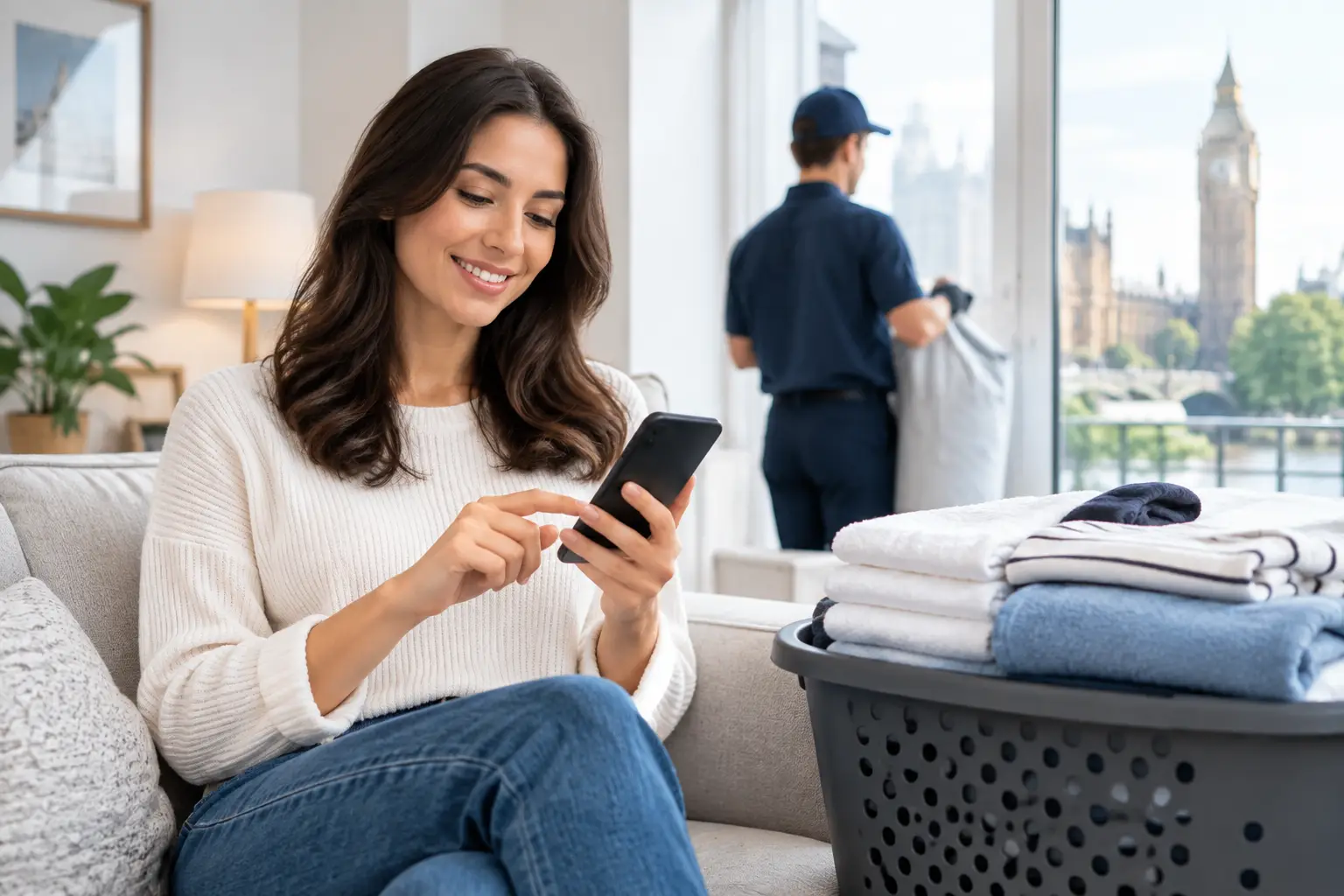 Book laundry collection online in London with doorstep pickup and delivery