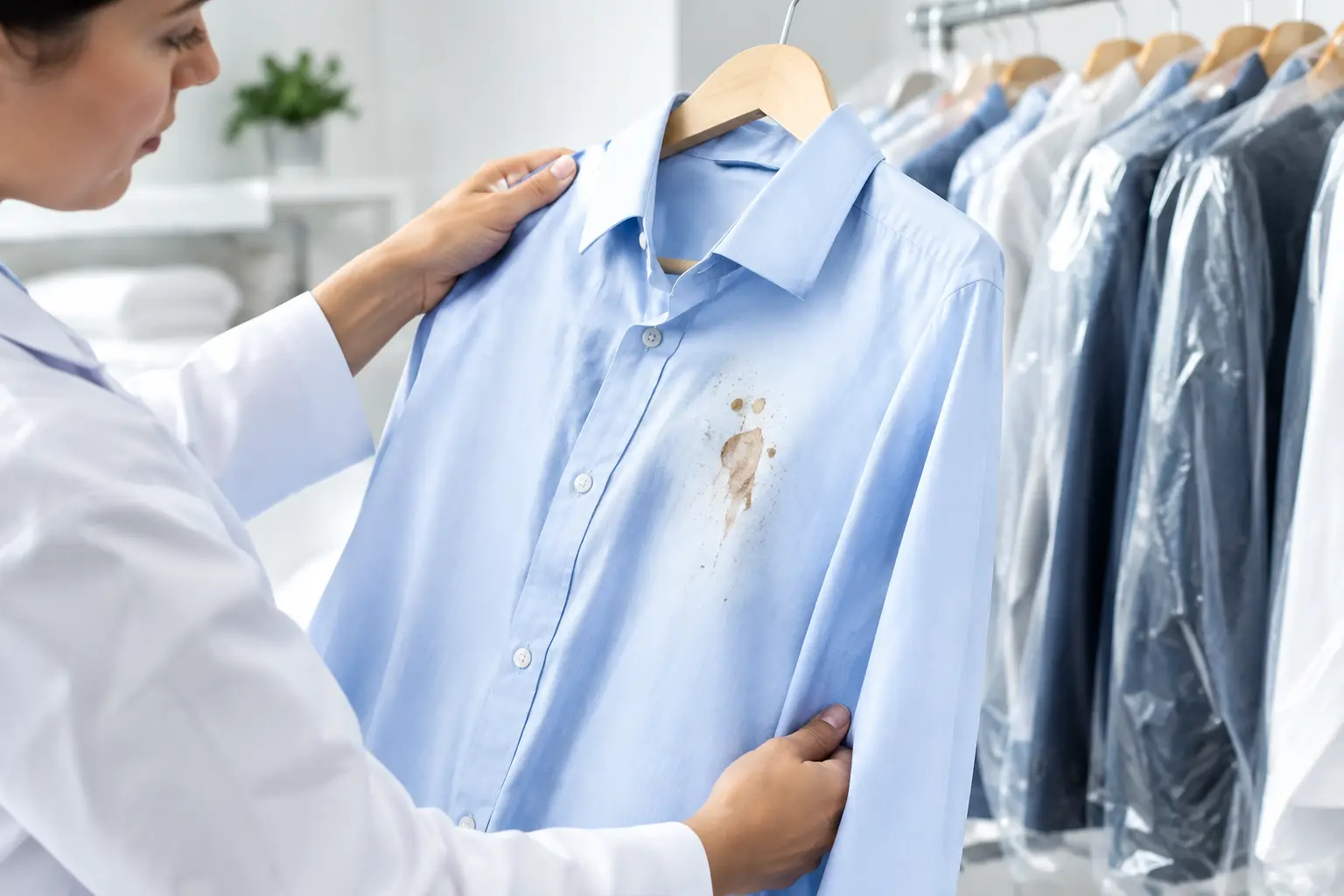 Professional dry cleaning stain removal for clothes and delicate garments