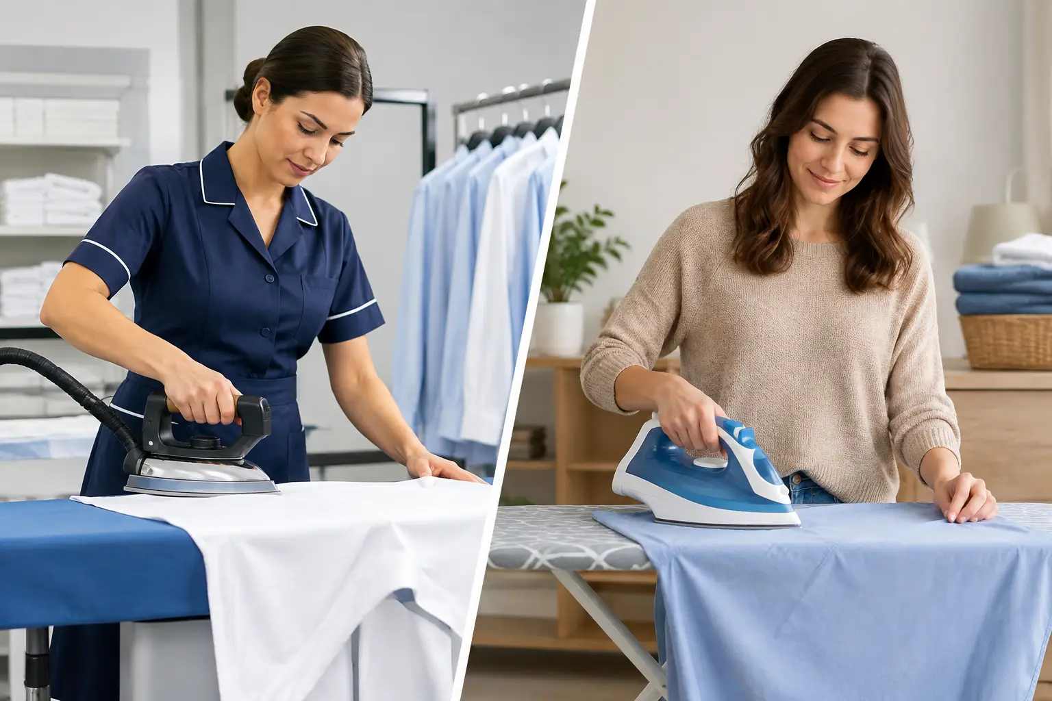 Professional ironing versus home ironing for shirts and everyday clothing