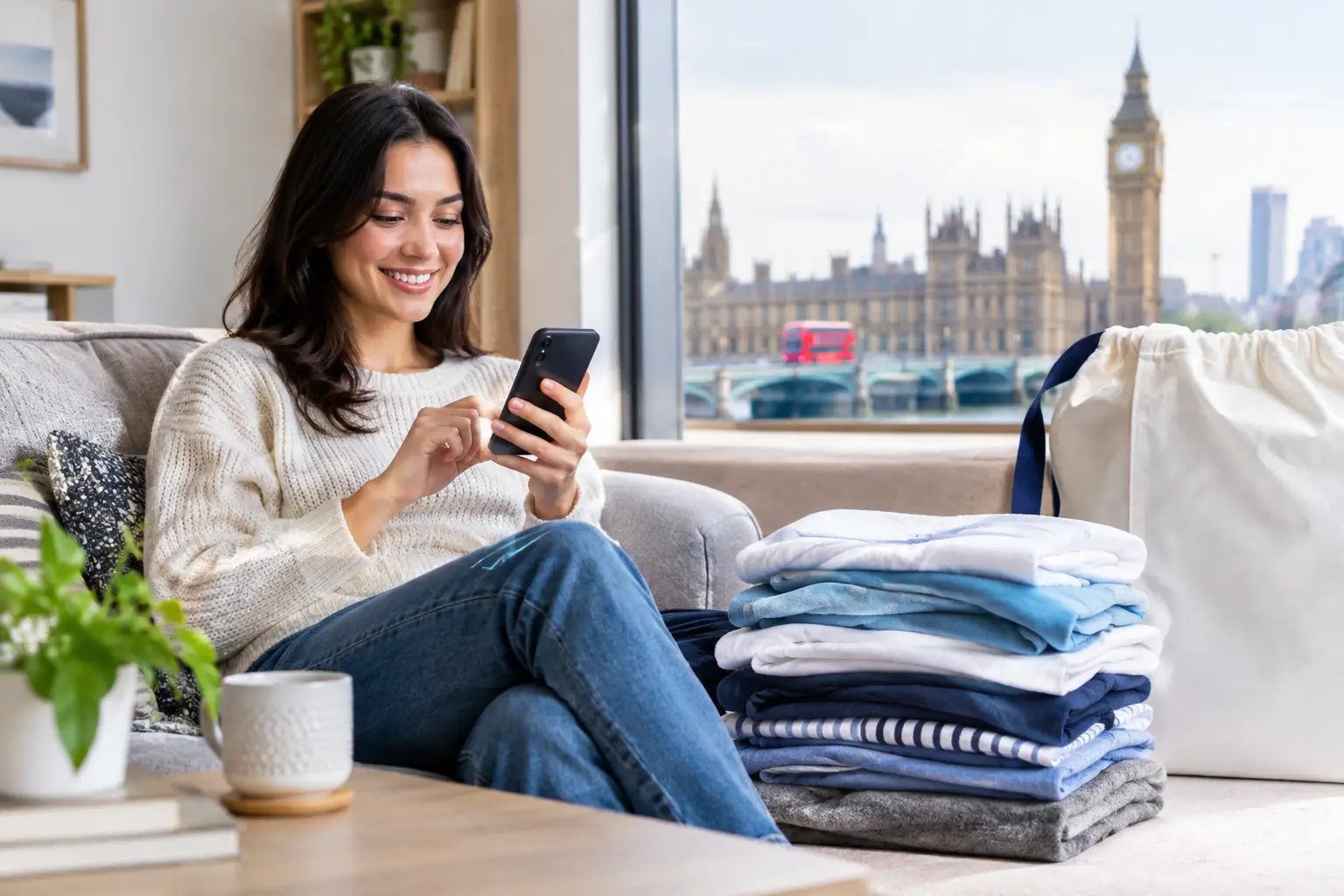 Online laundry booking with doorstep collection and delivery in London