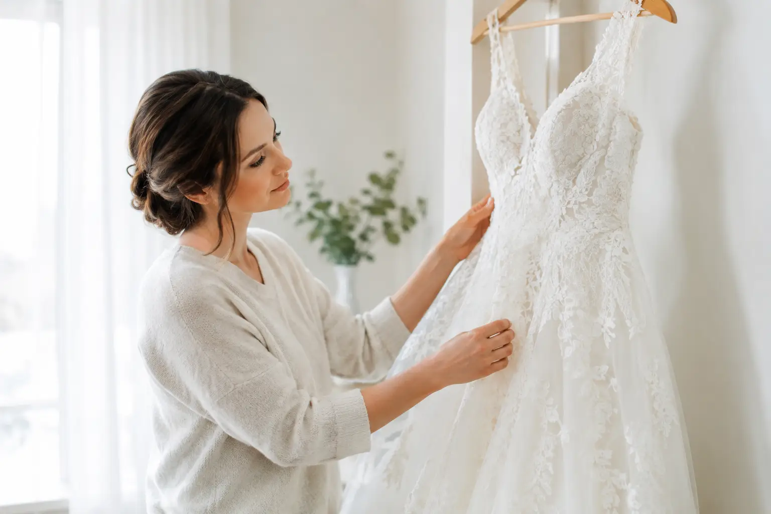 Wedding dress prepared for professional cleaning and preservation