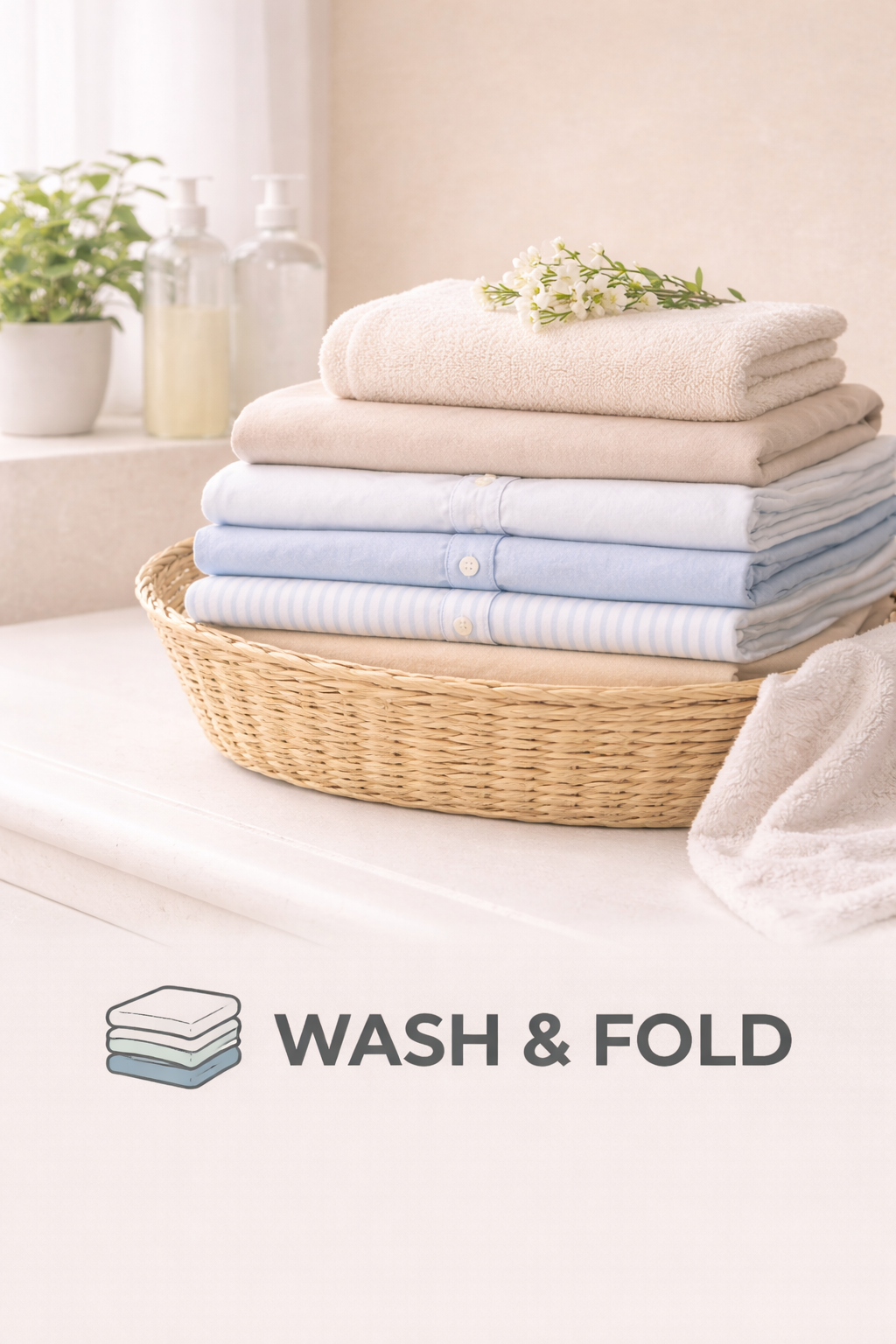 Everyday laundry, washed and neatly folded.