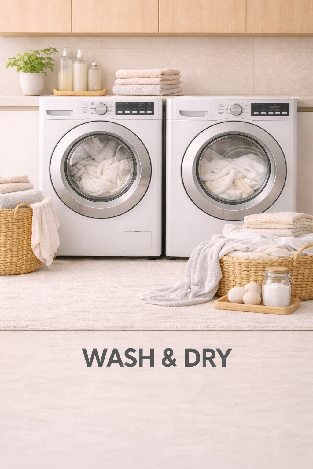 Washed and tumble dried.